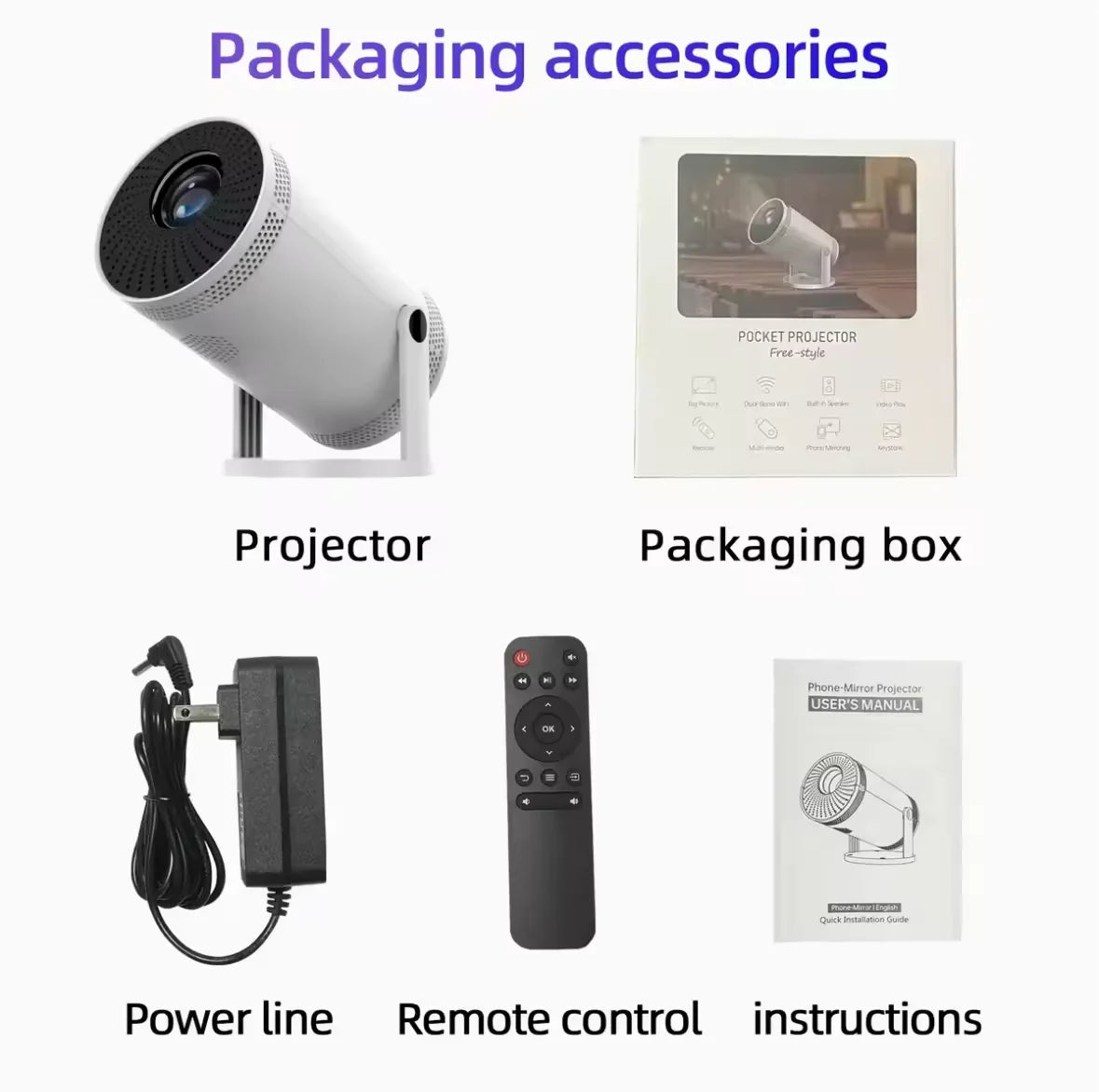In stock 4K Home Projector Native Portable 720P Auto Focus 260ANSI Video home Cinema Outdoor HD LED Projetor 3D MINI Theater New
